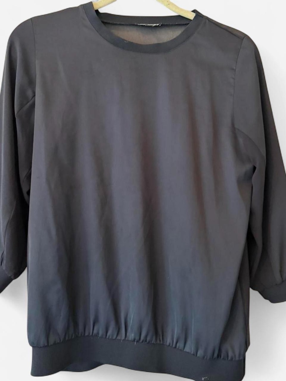 Express Sheer Black Long Sleeve Pullover Top